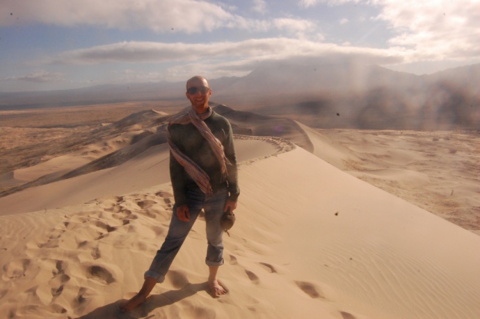 Author at Kelso Sand Dunes, Mojave. Credit Tony Dianda